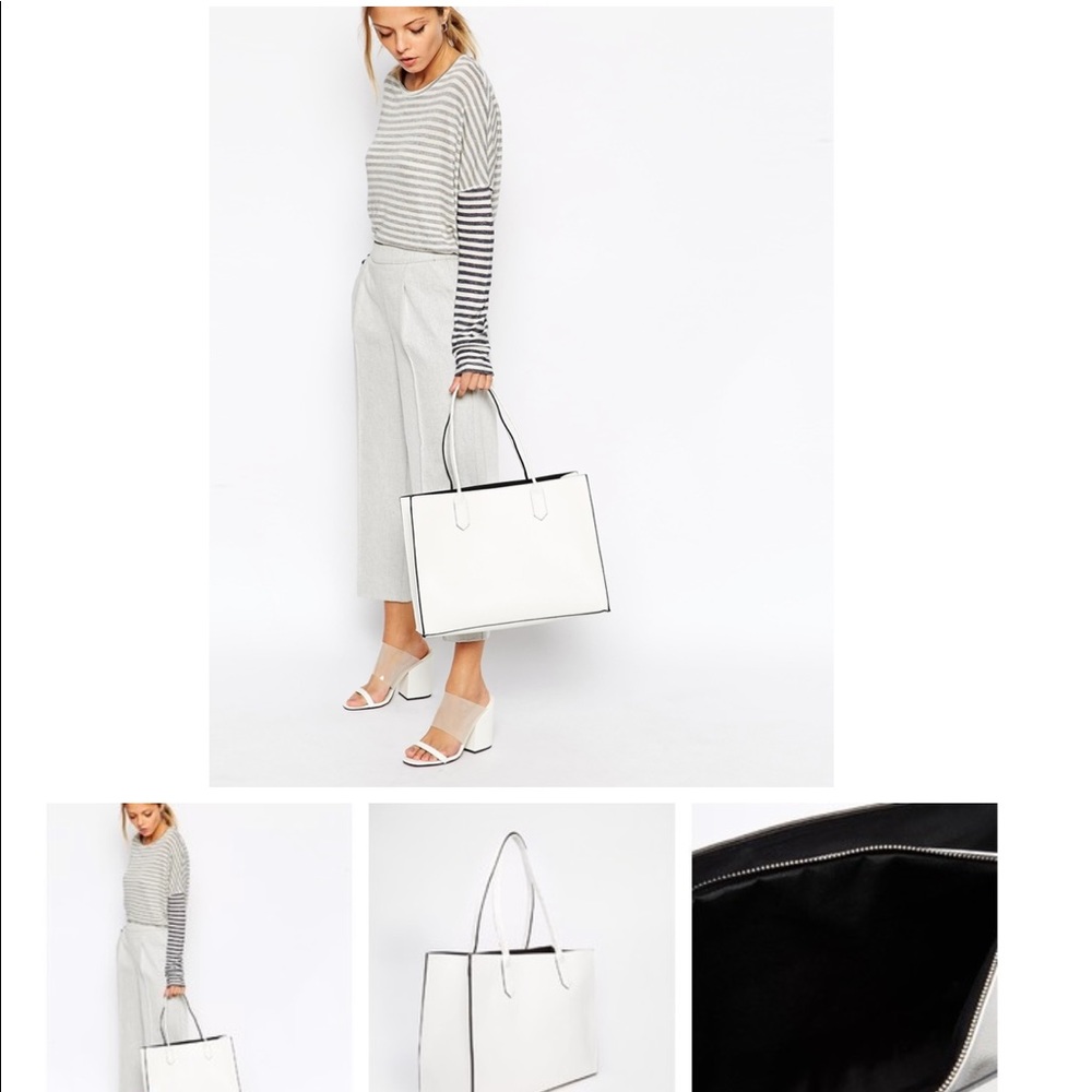 ASOS Structured Bag w/Removable Clutch White